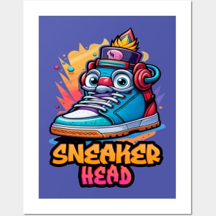 Colorful Cute Sneaker Head Design Posters and Art